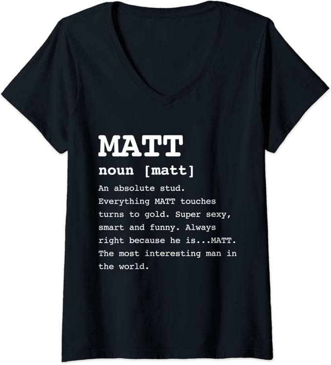 Womens Funny Matt Gifts for Personalized Name Definition Matthew VNeck